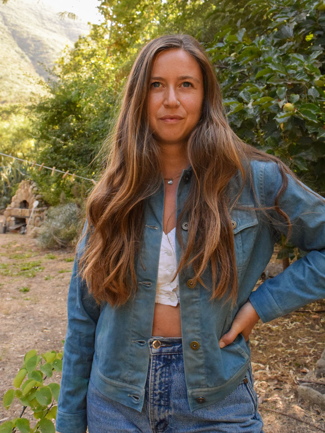 Indigo Cowboy Boot Beaded Jacket