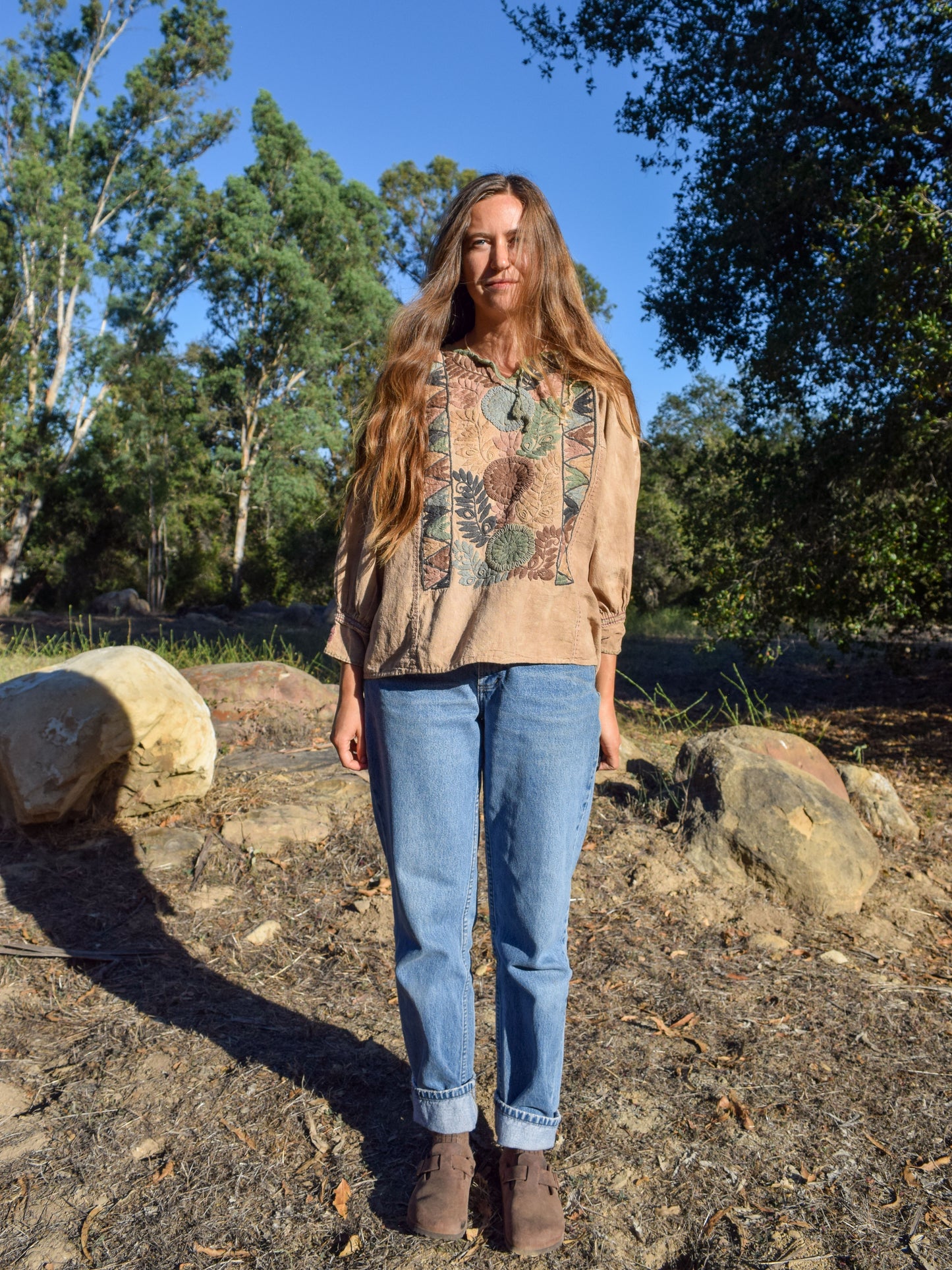 Walnut Embroidered Long Sleeve
