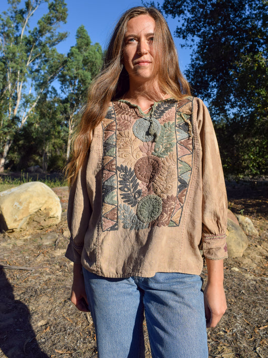 Walnut Embroidered Long Sleeve