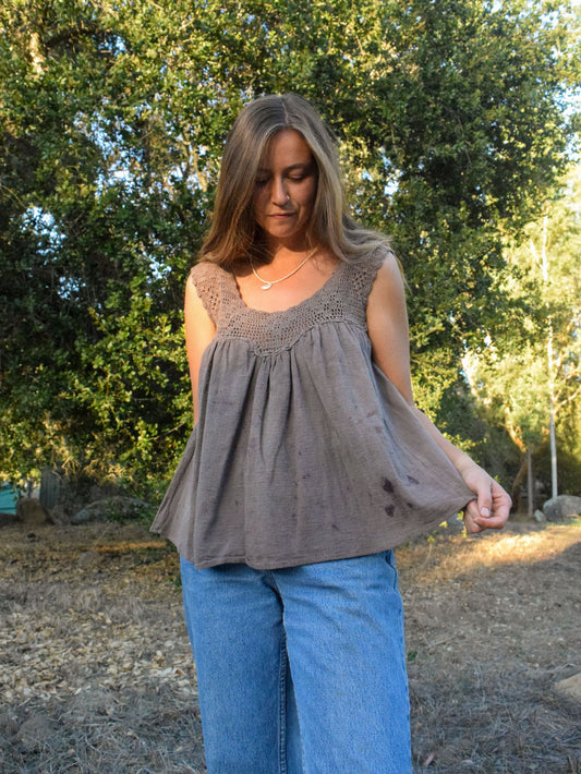 Sequoia Crochet Cotton Gauze Top
