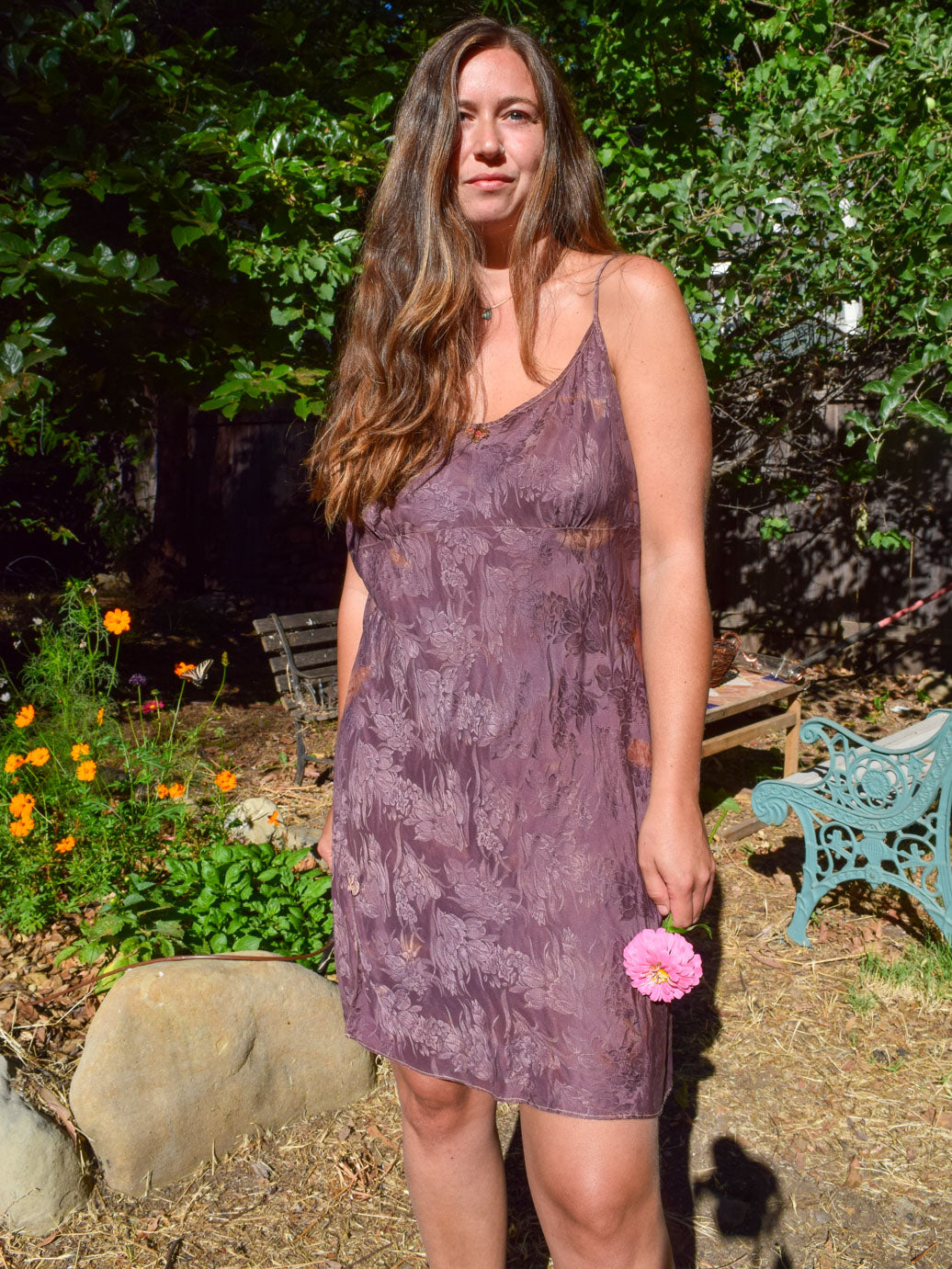 Logwood & Cutch Silk Slip Dress