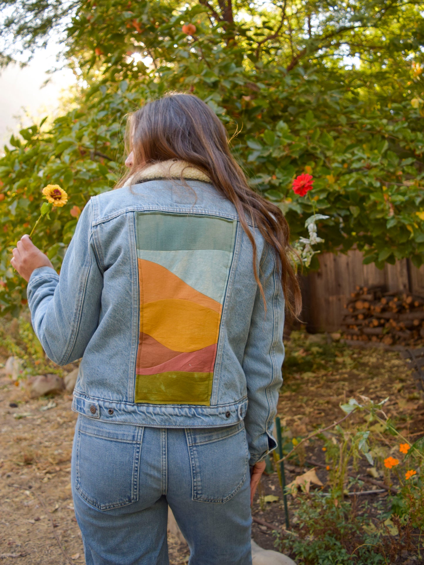 Quilted Landscape Levi's Sherpa Lined Denim Jacket