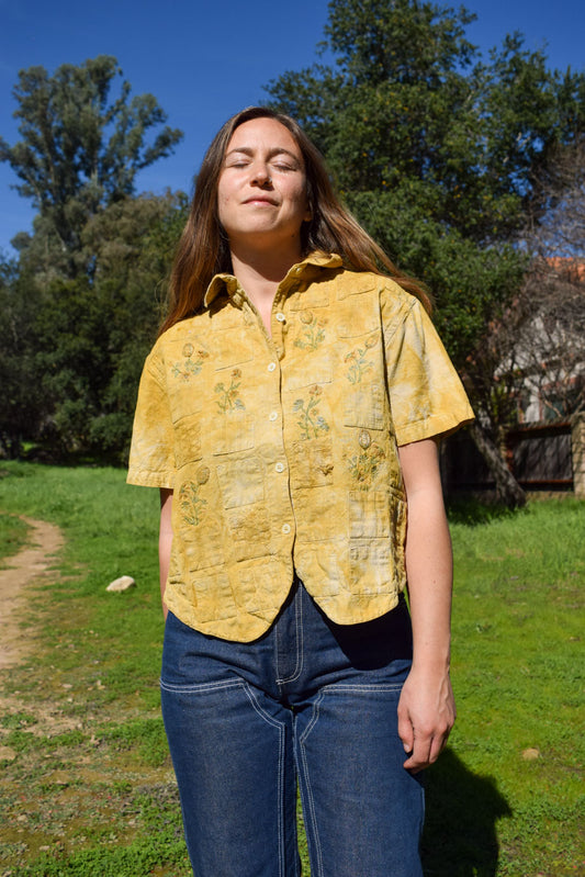 Marigold Flower Embroidered Picnic Top