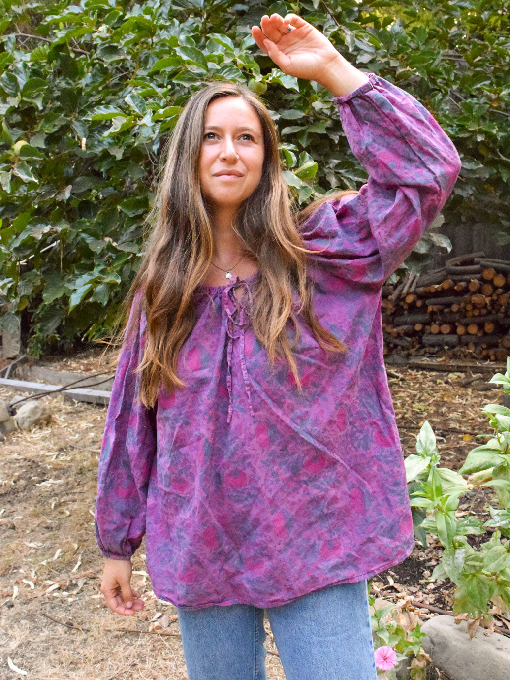 Lac Block Printed Billowey Blouse