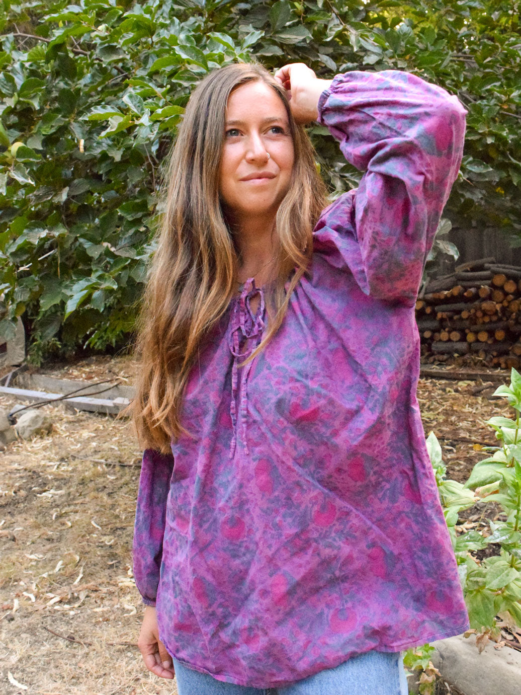 Lac Block Printed Billowey Blouse