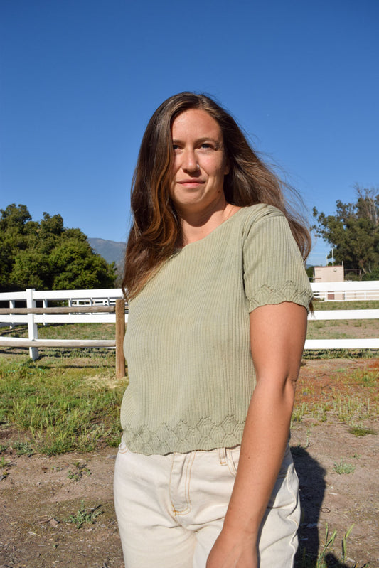 Chloropyhllin Silk Ribbed Tee