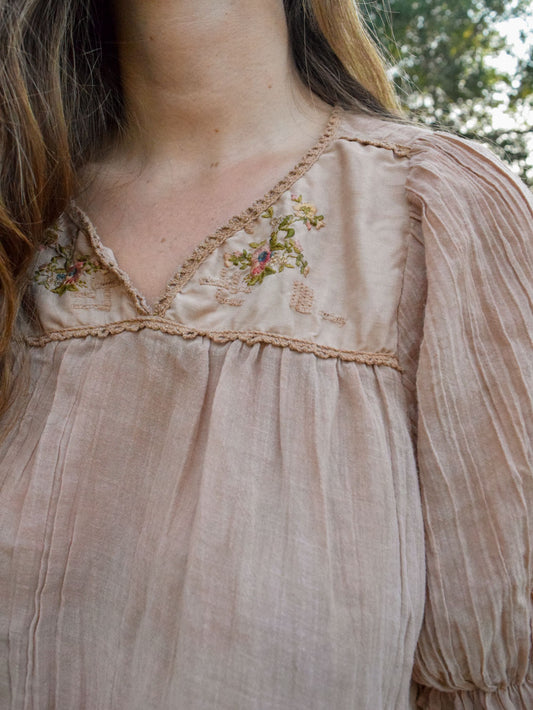 Cutch Sheer Gauze Puff sleeve Blouse