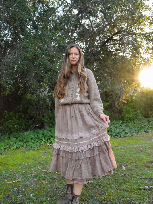 Seqouia Gauze Lace Ruffle Skirt