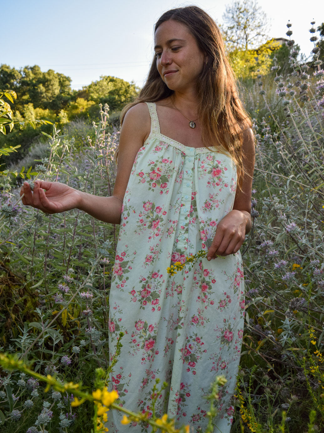 Yarrow Floral Eyelet Trim Dress