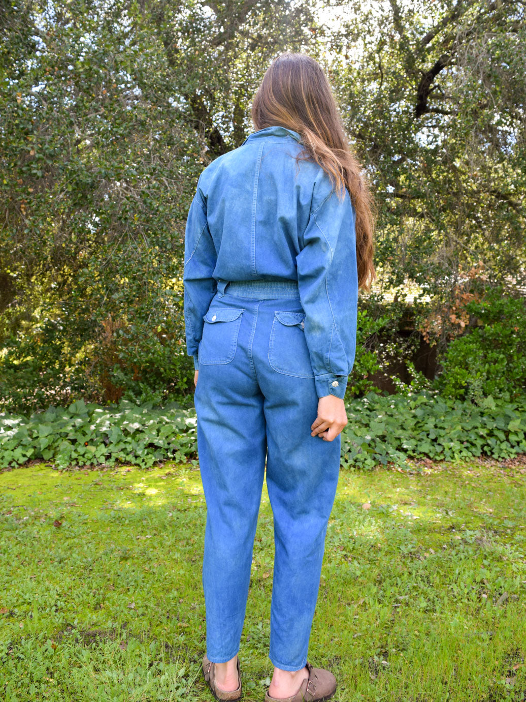 Indigo Long Sleeve Utility Jumpsuit