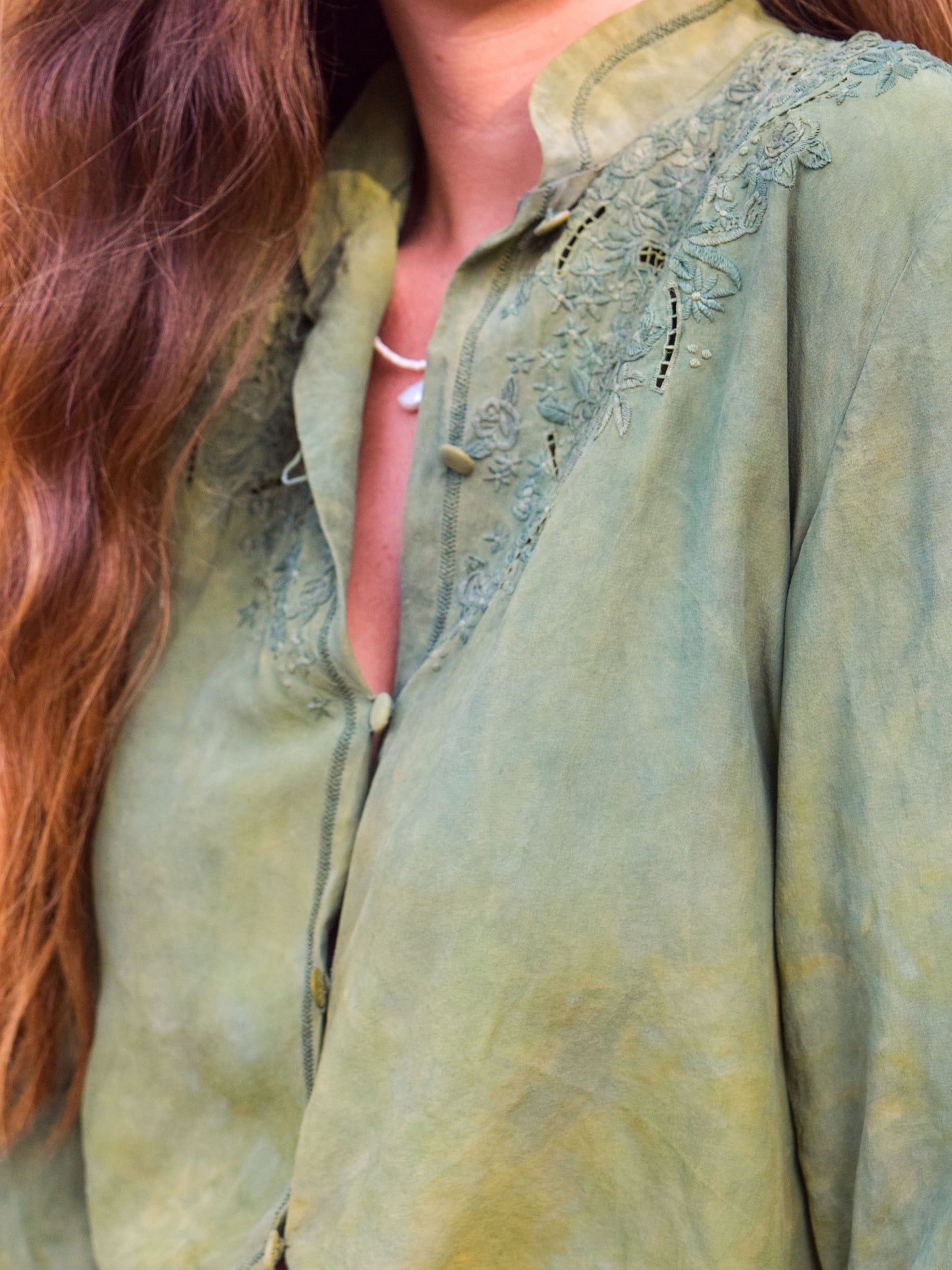 Marigold Silk Embroidered Blouse