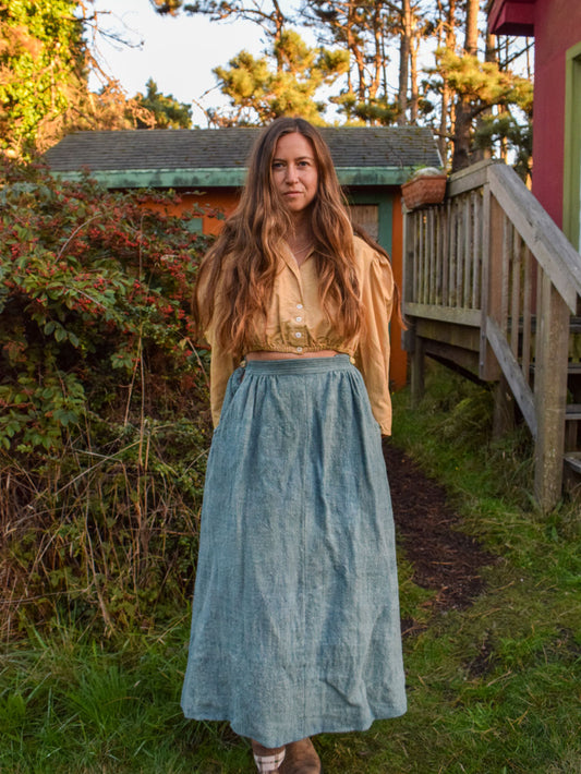 Indigo Wool Skirt