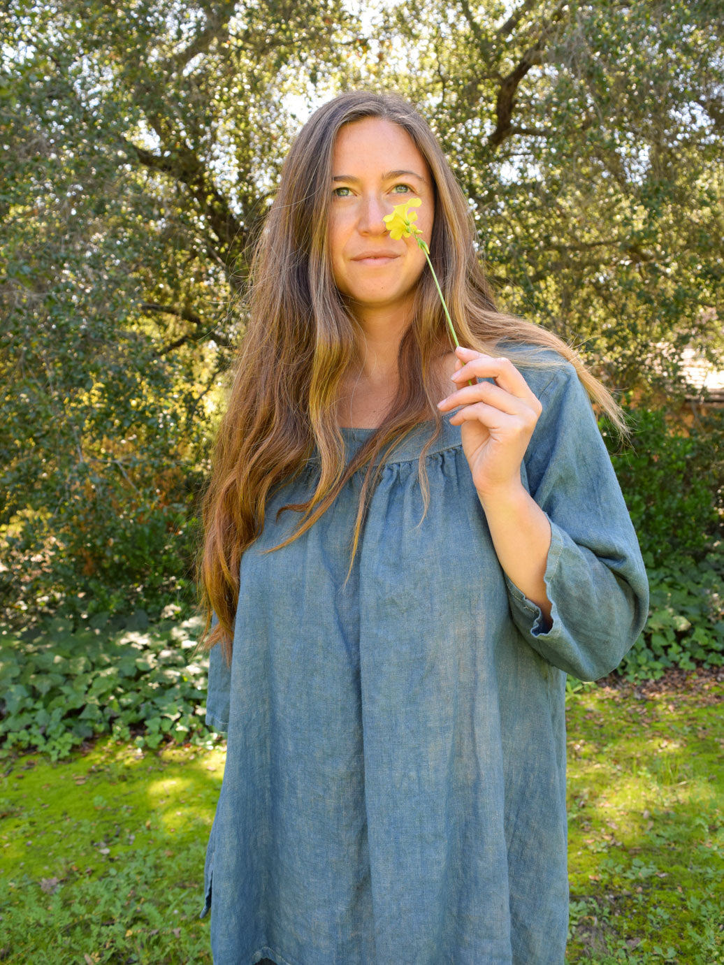 Madder & Indigo Linen Blouse