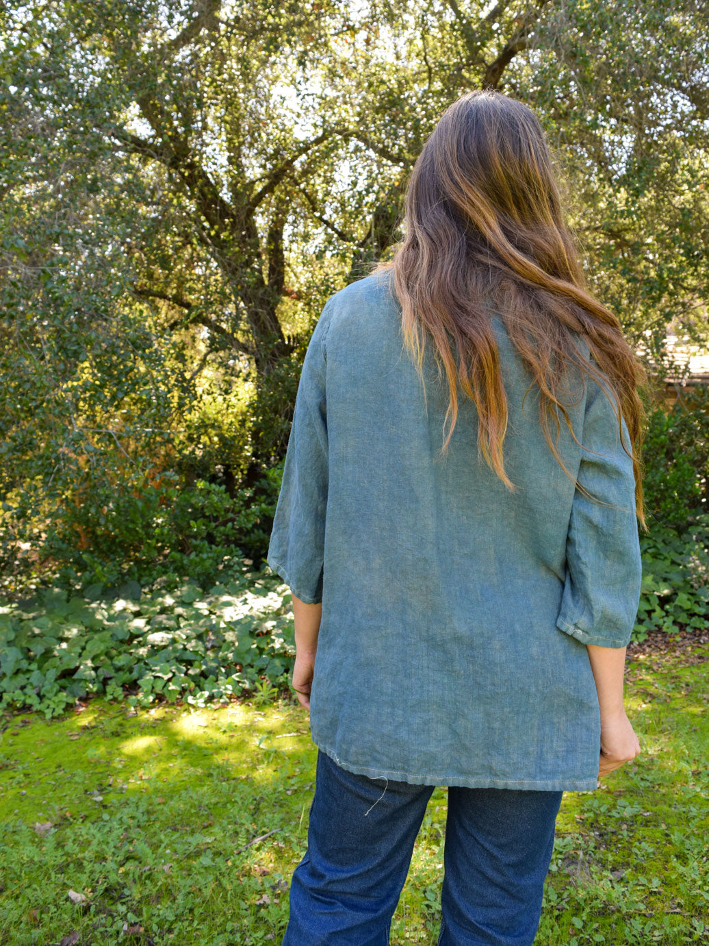 Madder & Indigo Linen Blouse