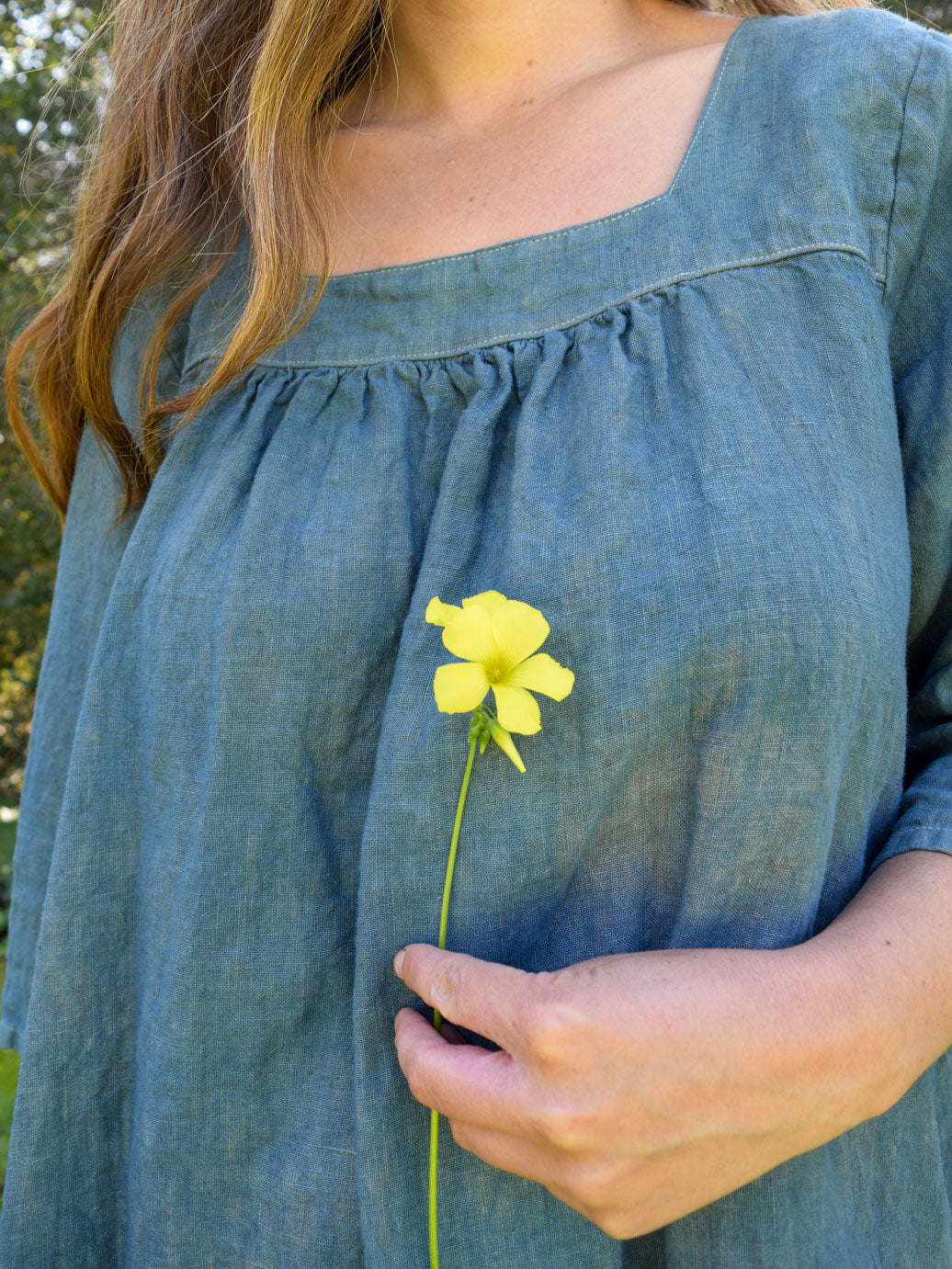 Madder & Indigo Linen Blouse