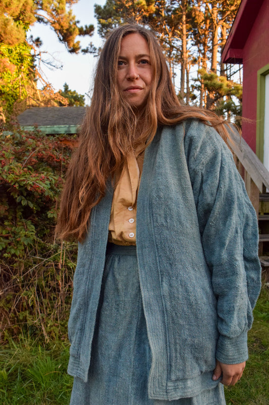 Indigo Wool Cardigan