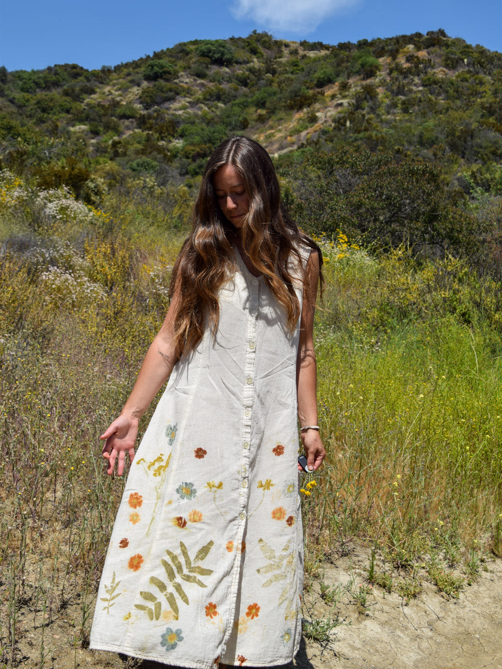 Eco-printed Gauze Garden Dress