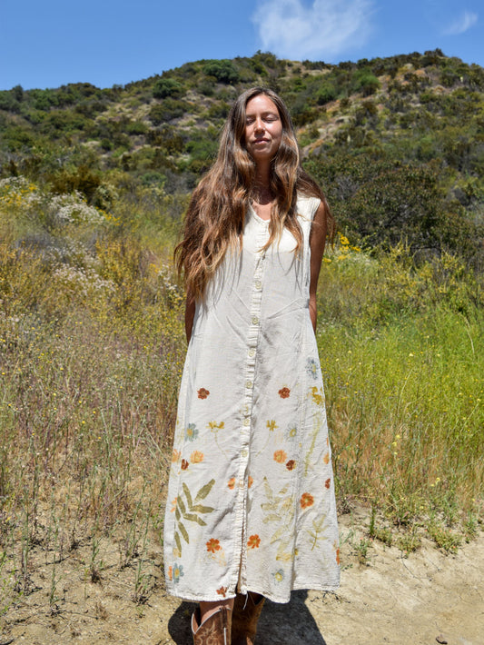 Eco-printed Gauze Garden Dress