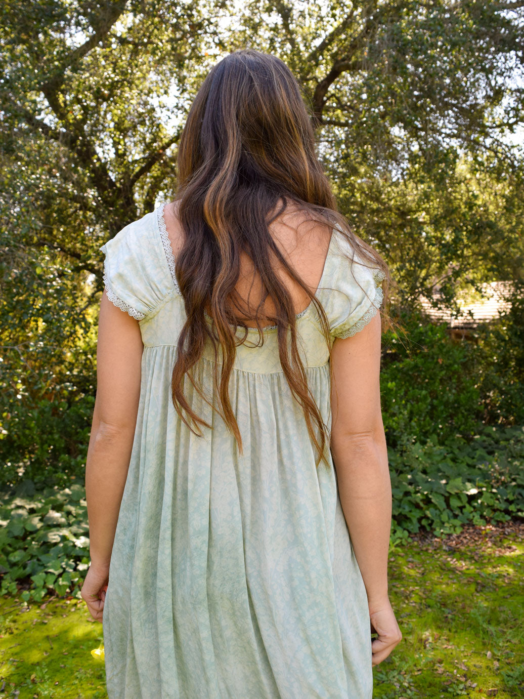 Chlorophyllin Silk Cap Sleeve Dress