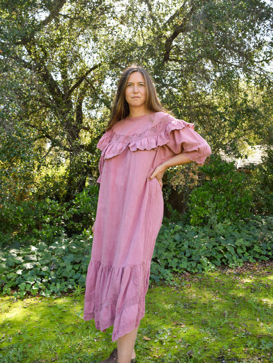 Lac & Cutch Gauze and Lace Tea Dress