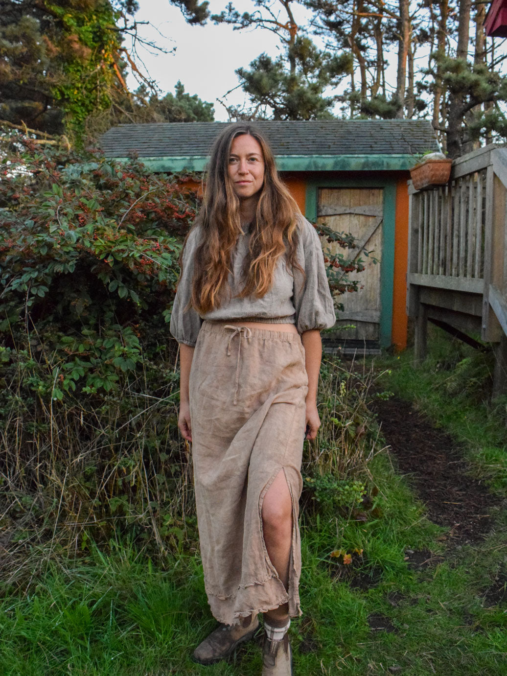 Sequoia Linen Drawstring Garden Skirt