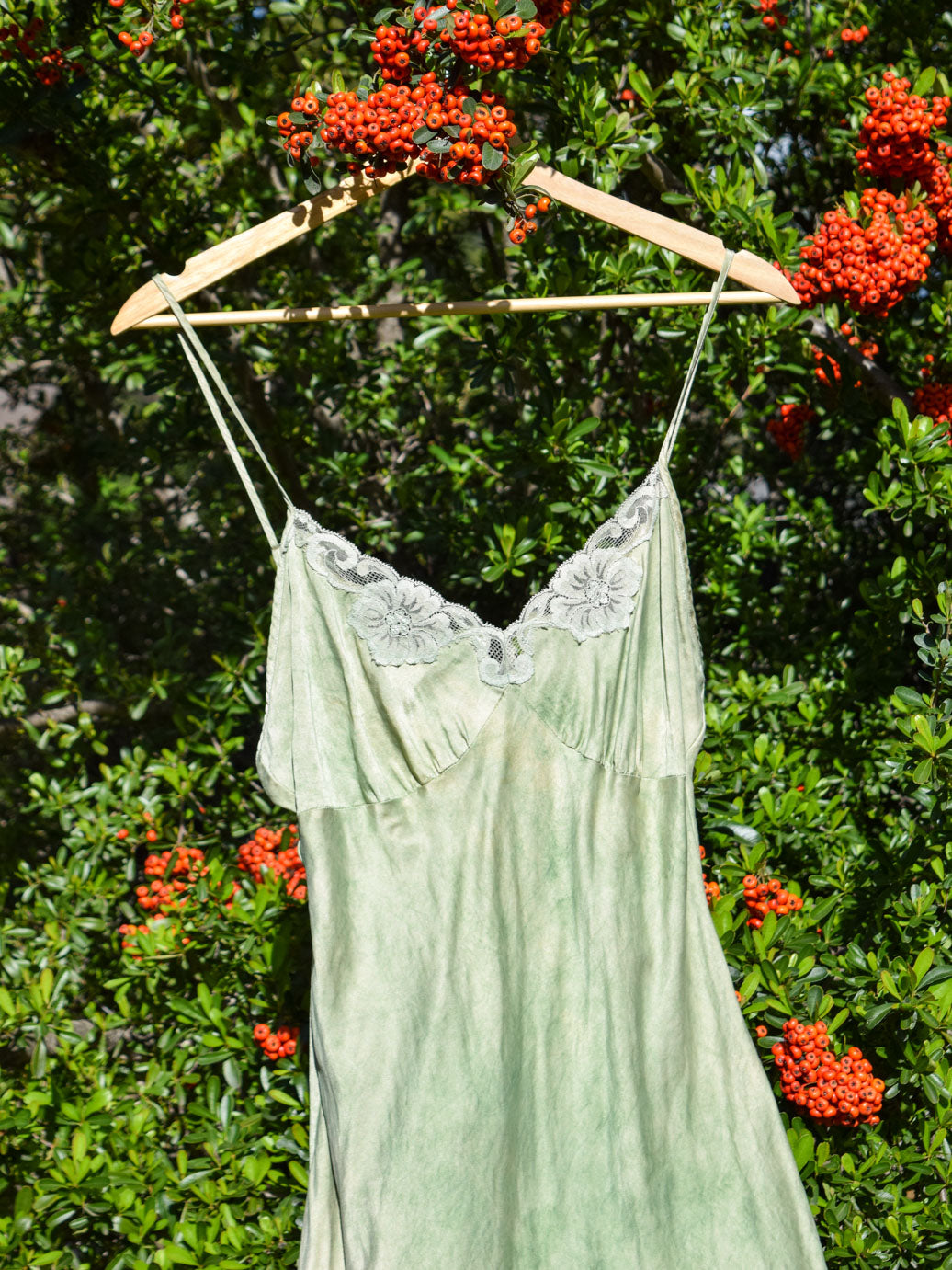 Chlorophyllin Silk Short Slip Dress