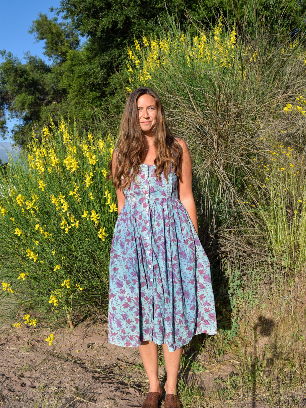 Indigo Floral Tank Dress