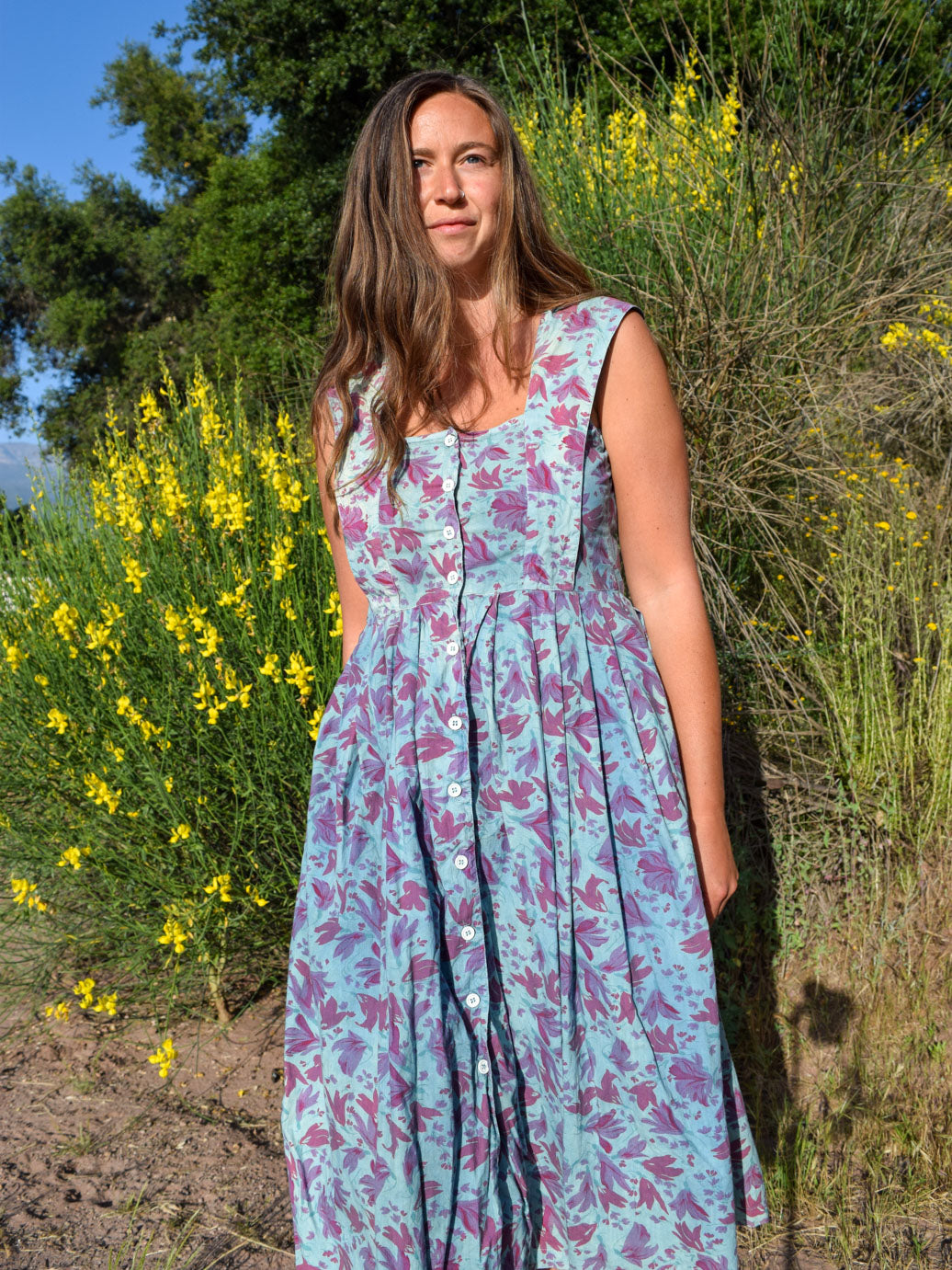 Indigo Floral Tank Dress