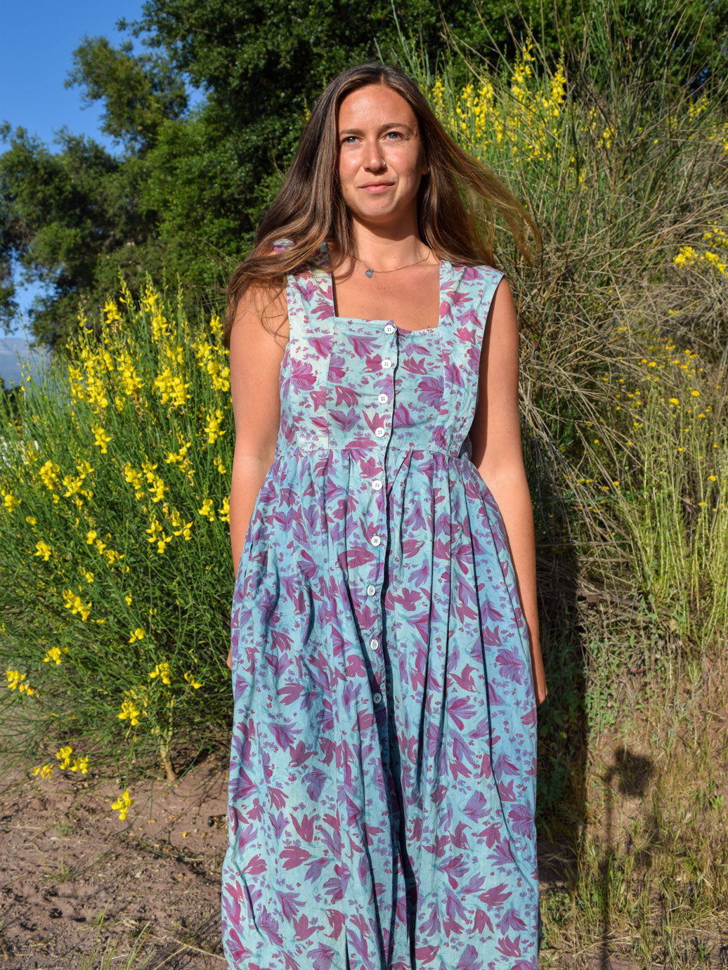 Indigo Floral Tank Dress