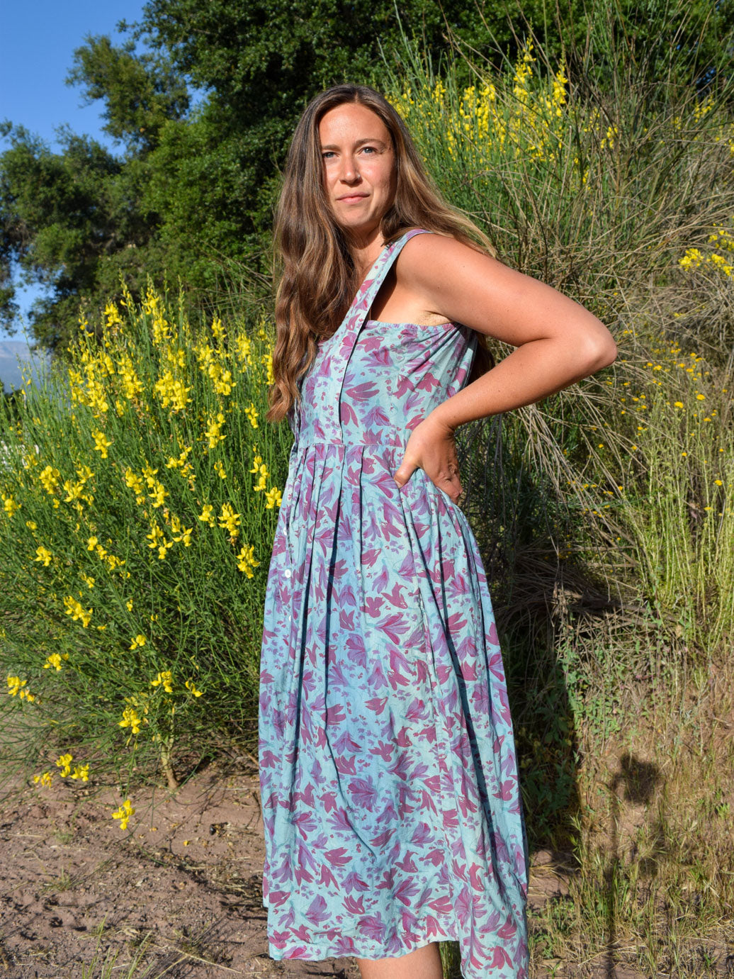 Indigo Floral Tank Dress