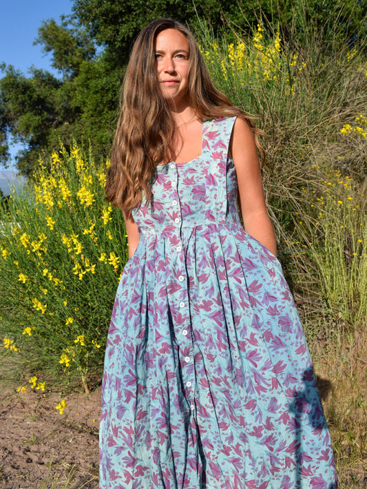 Indigo Floral Tank Dress