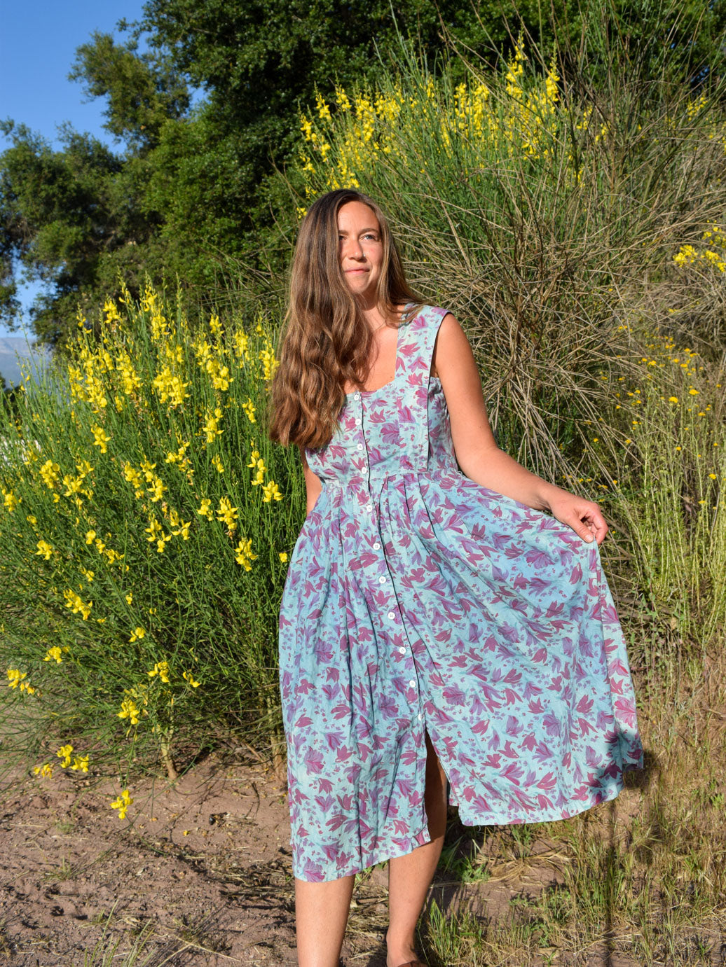 Indigo Floral Tank Dress