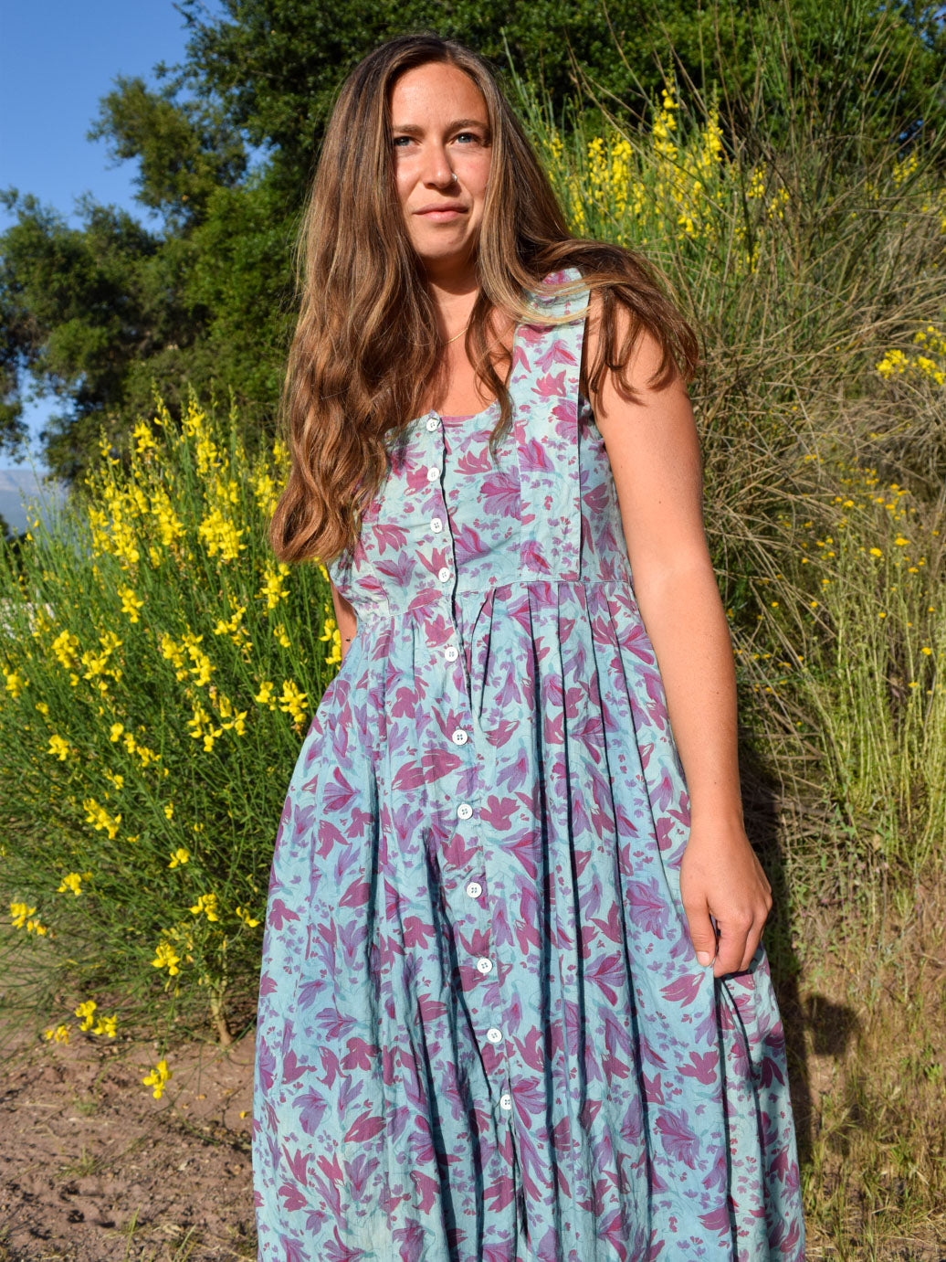 Indigo Floral Tank Dress