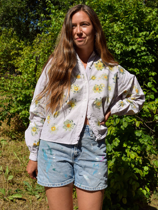 Logwood Dyed Eco-printed Blouse