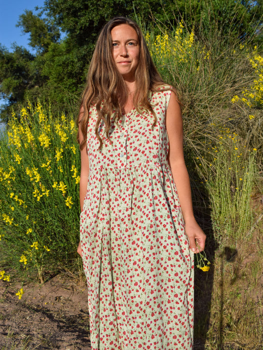 Chlorophyllin Rose Maxi Dress