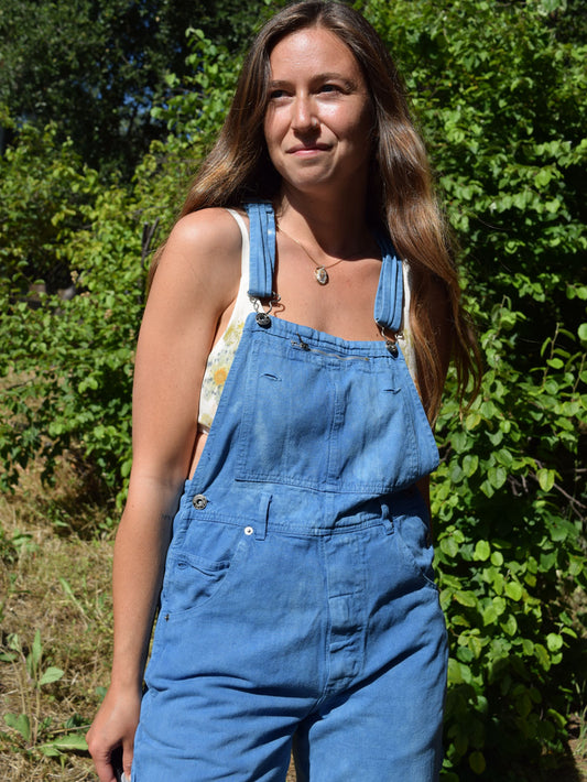 Indigo Zipper Overalls