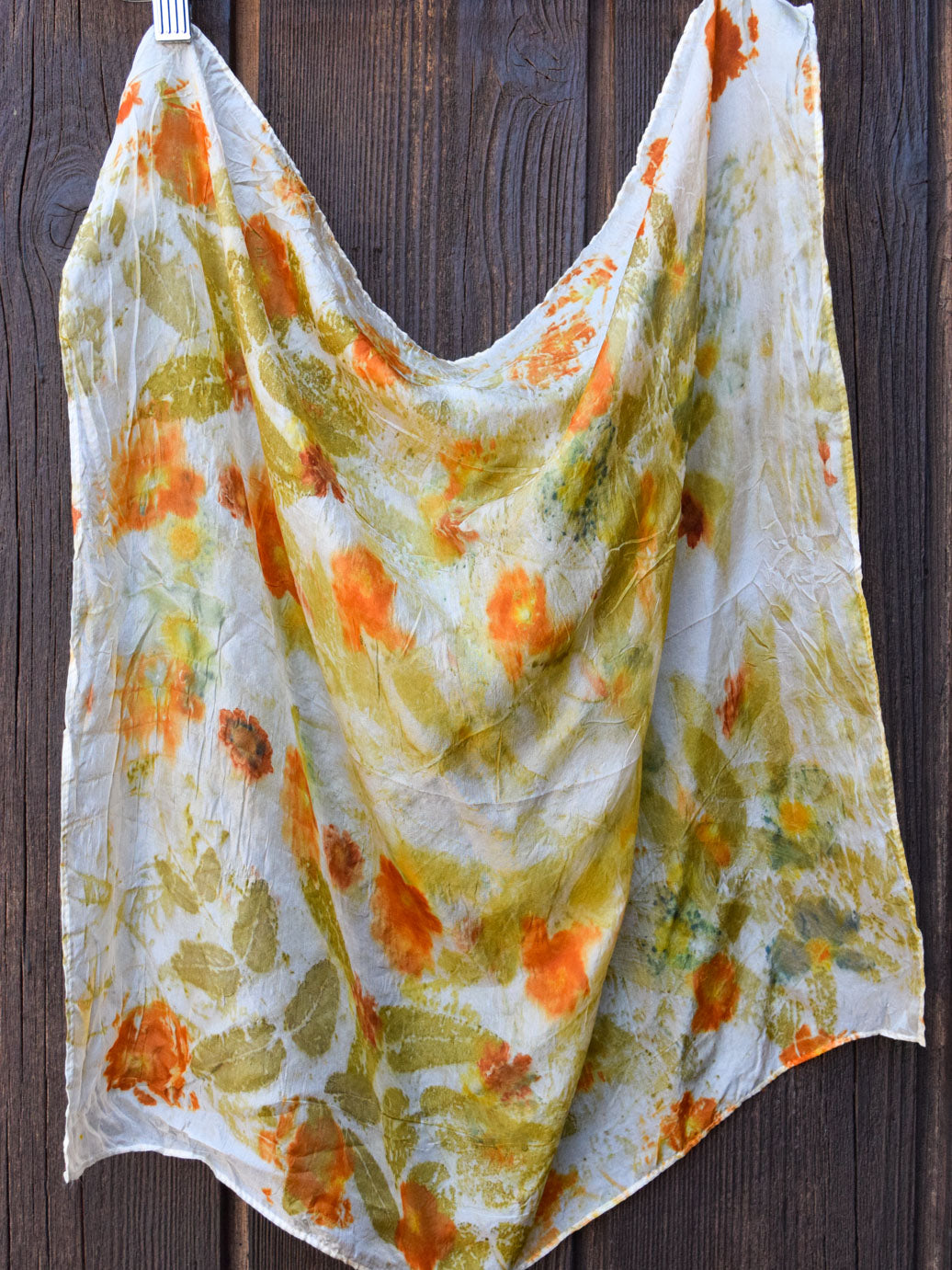 Eco-Printed Silk Scarf #2