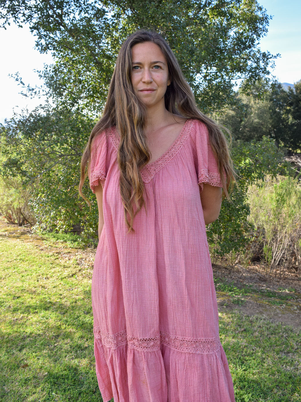 Madder Gauze Crochet Dress