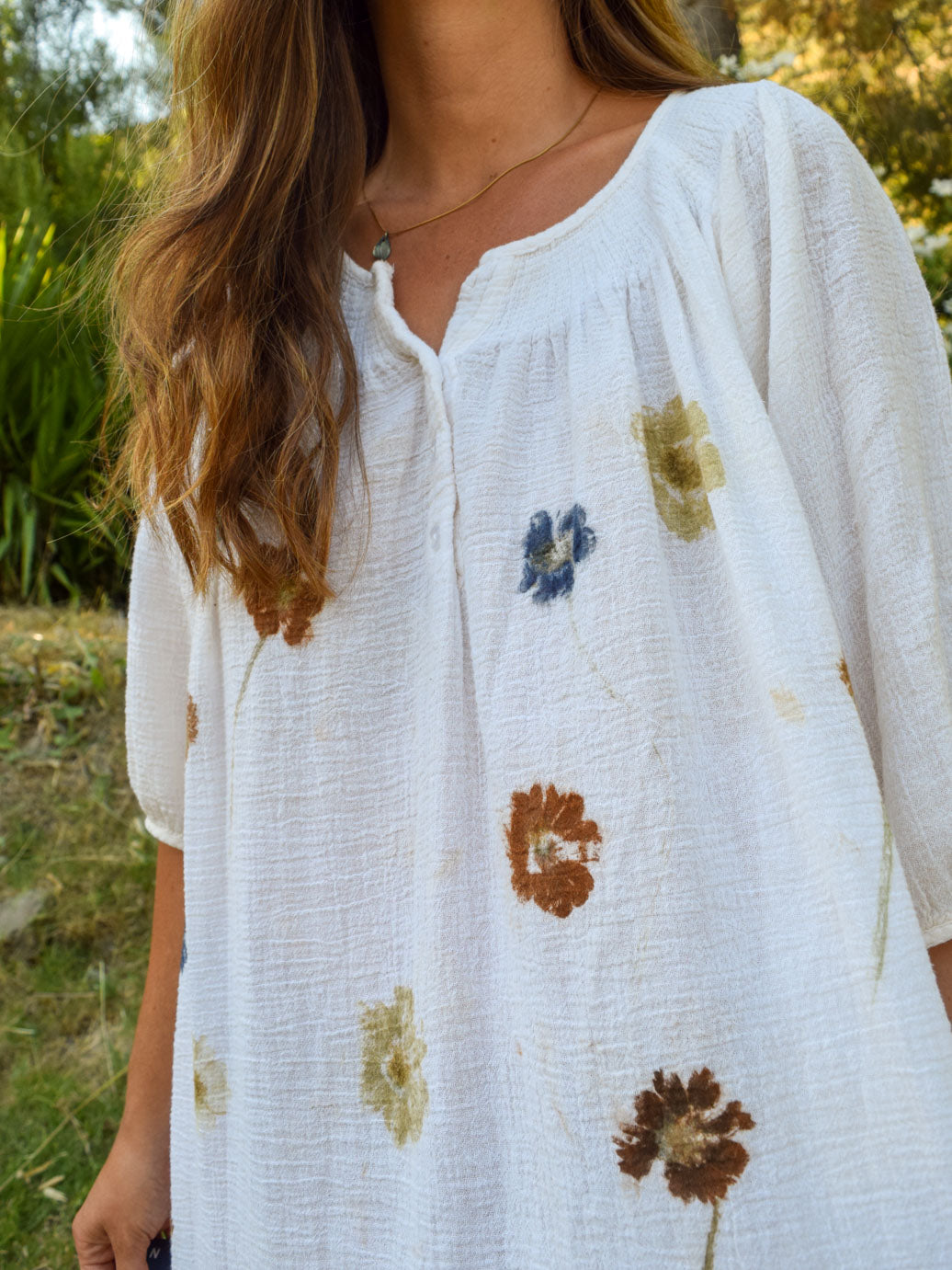Flower Hammered Cotton Gauze Flowey Dress Rootedbotanics Flower Hammered Cotton Gauze Flowey Dress Rootedbotanics