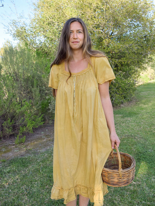 Marigold & Chesnut Square Neck Dress