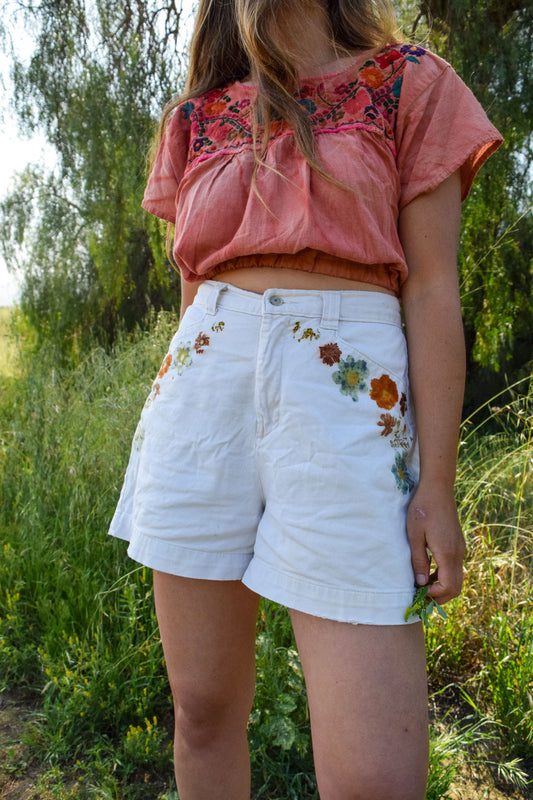Bundle Dyed White Shorts