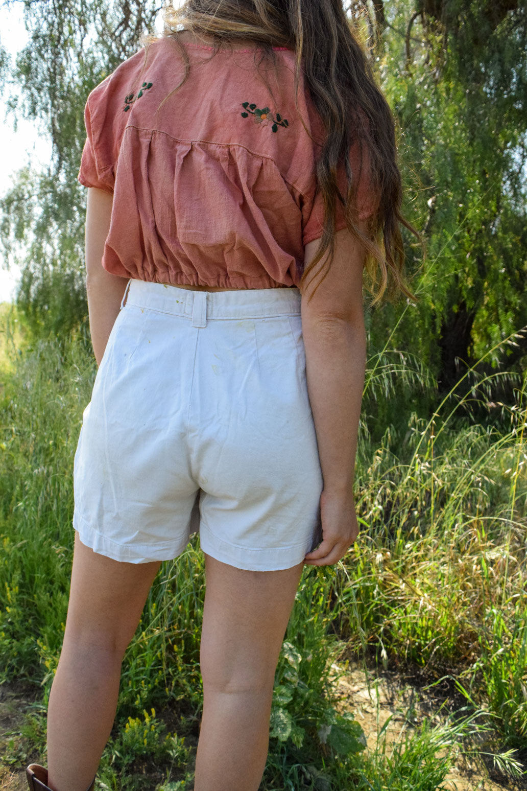 Bundle Dyed White Shorts