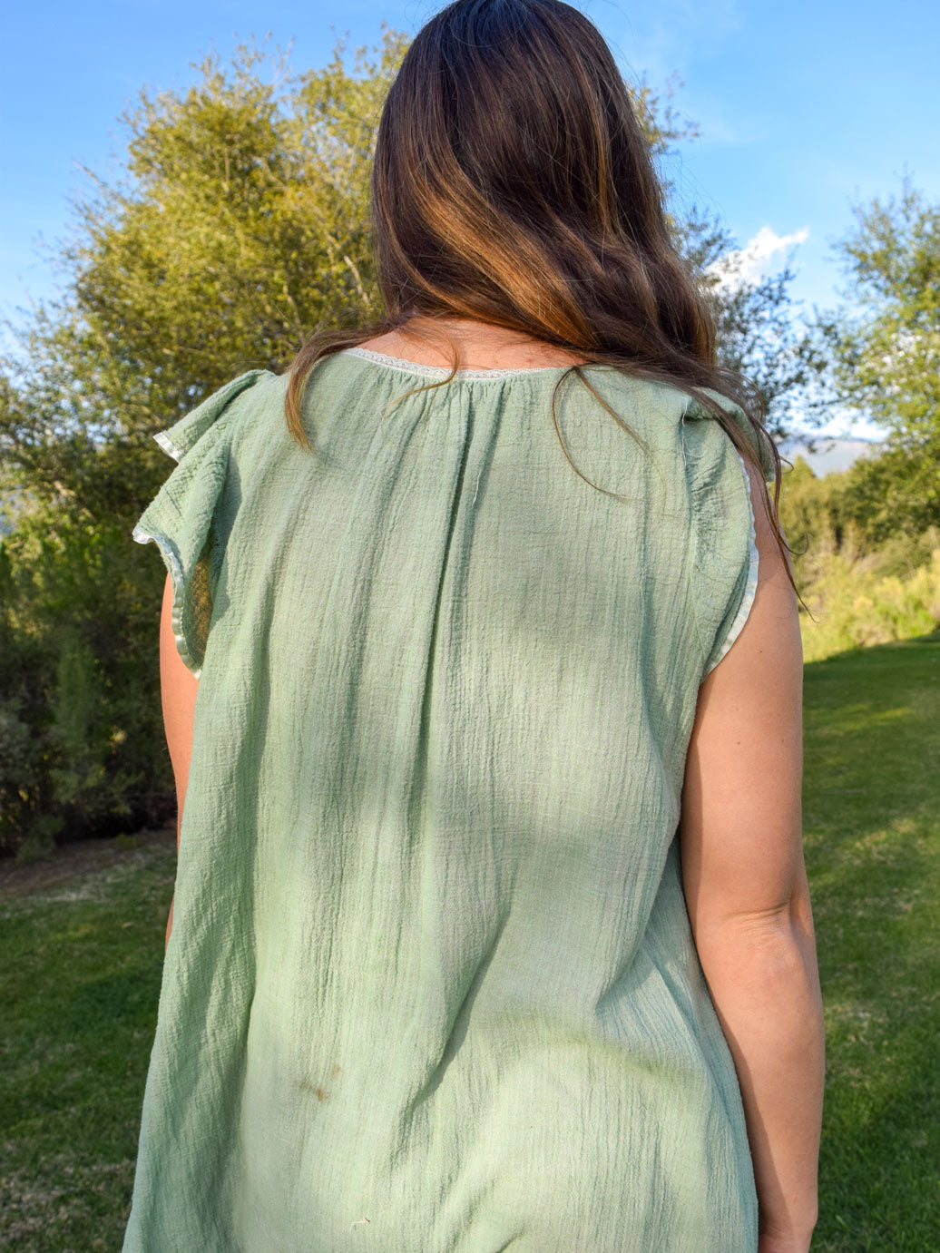 Chlorophyllin Soft Gauze Midi Dress