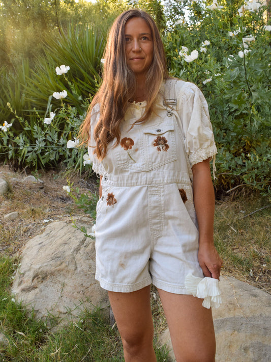 Flower Hammered Overalls