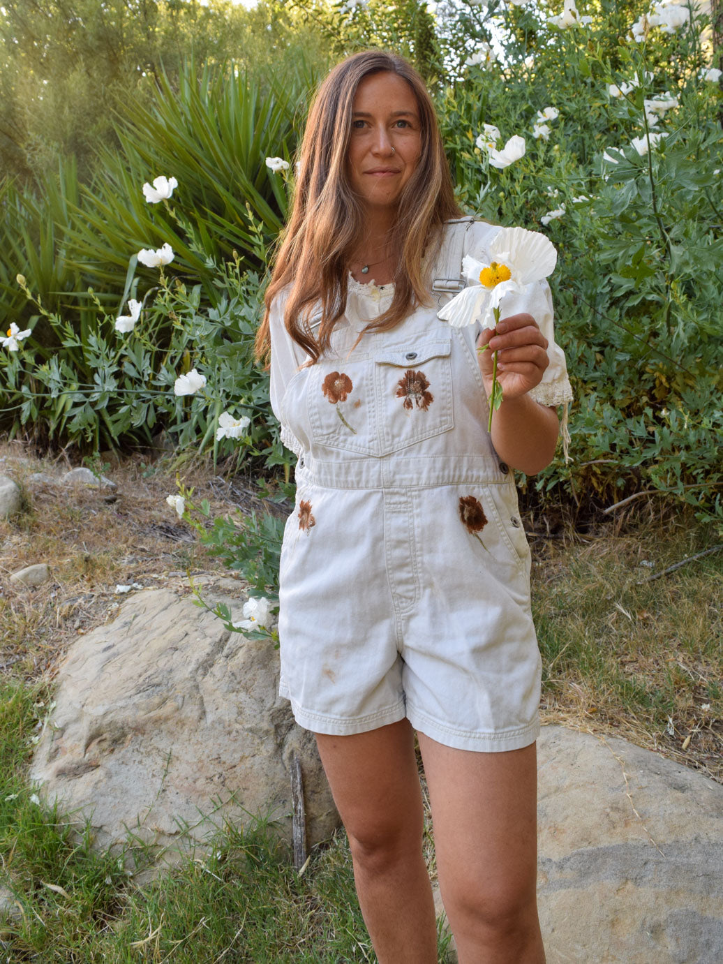 Flower Hammered Overalls