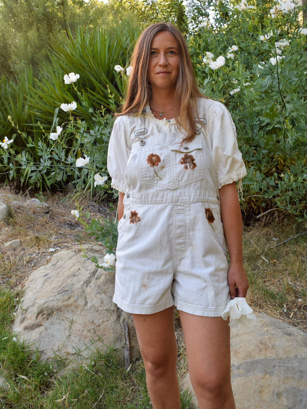 Flower Hammered Overalls