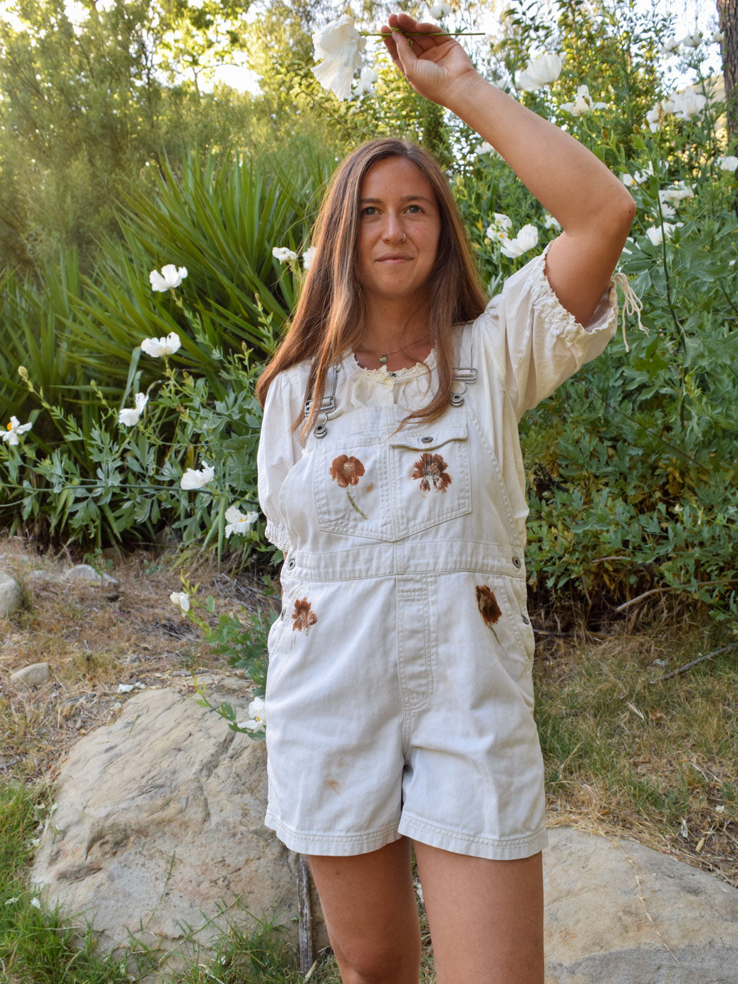 Flower Hammered Overalls