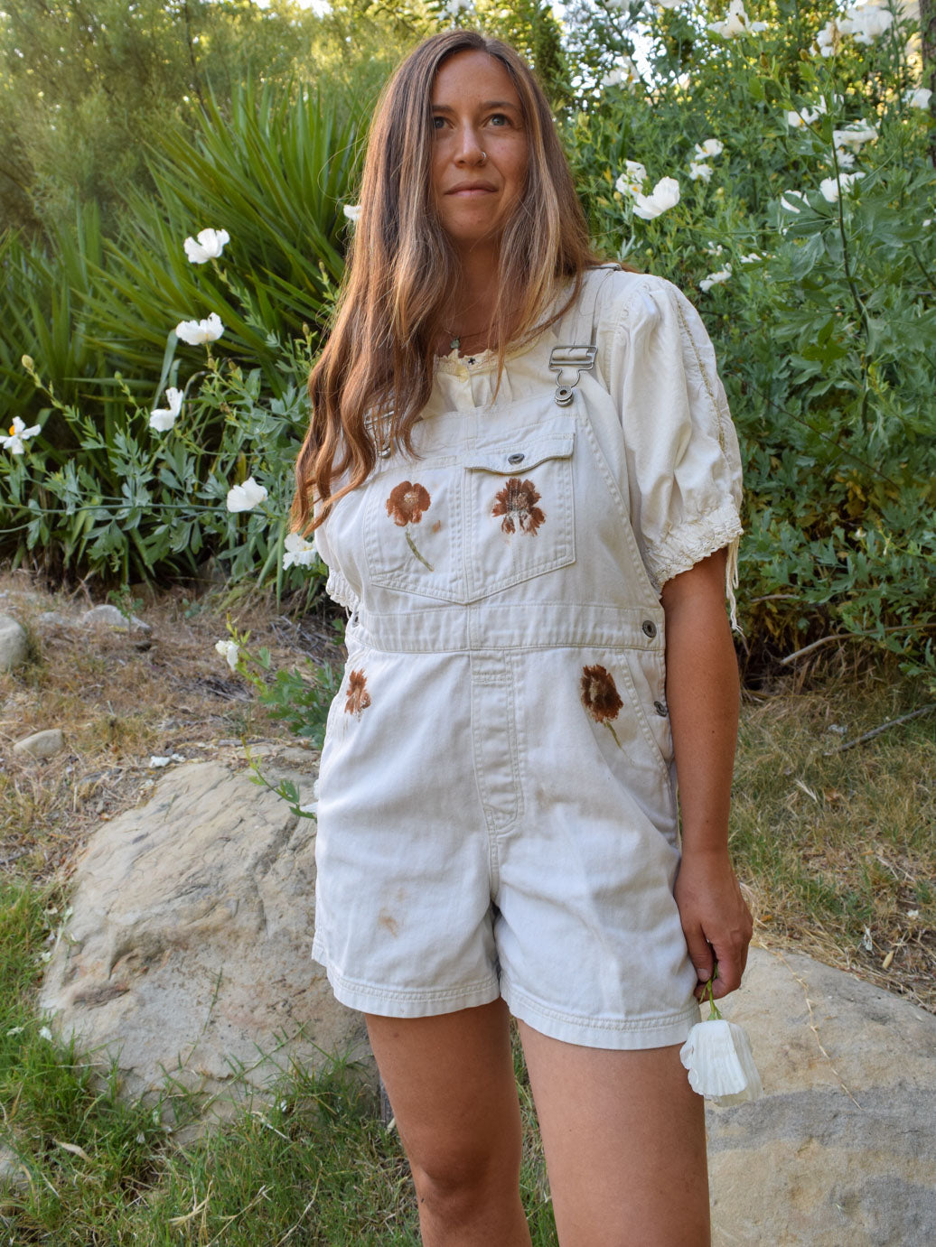 Flower Hammered Overalls