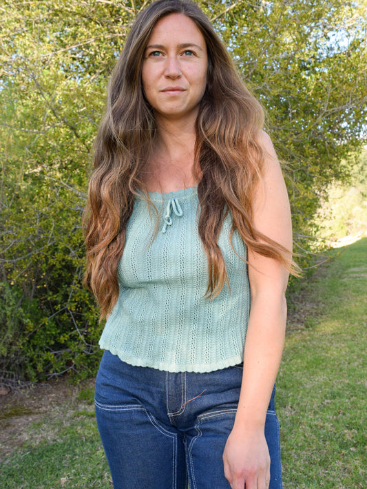 Indigo Ribbed Knit Tank