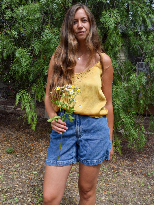 California Buckwheat Silk Scalloped Tank